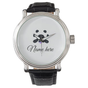 Hondenpootje zwart huisdier naam tekst dierenpootj horloge