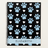 Hondenpoten, blauwe poten, witte harten, Jouw naam Planner (Voorkant)