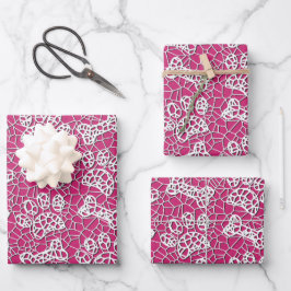 Hondenpoten en Botten Faux Lace Art Print Inpakpapier Vel