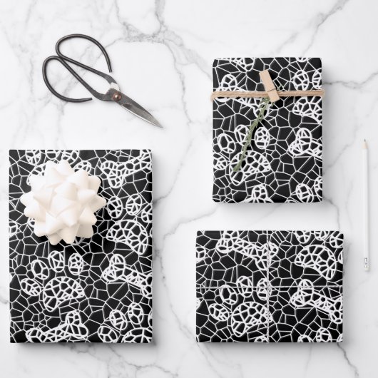 Hondenpoten en Botten Faux Lace Art Print Inpakpapier Vel (Voorkant)