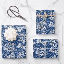 Hondenpoten en Botten Faux Lace Art Print Inpakpapier Vel