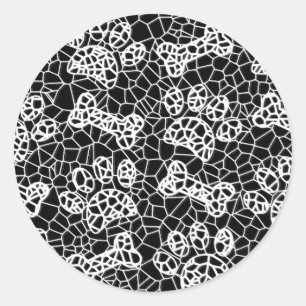Hondenpoten en Botten Faux Lace Art Print Ronde Sticker
