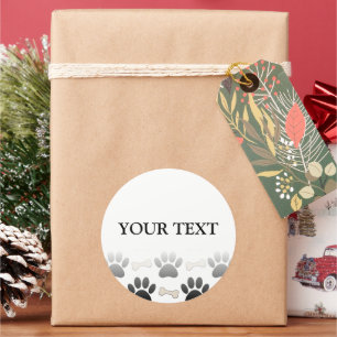 Hondenpoten en Botten met aangepaste verlooptekst Ronde Sticker