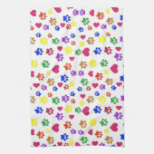 Hondenpoten en harten, theedoek (Verticaal)