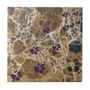 Hondenpoten Marmer Bruin Keramische Tegel Tegeltje