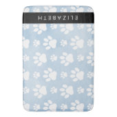 Hondenpoten, witte poten, blauwe Waterverven, Jouw Badmat (Voorkant Verticaal)