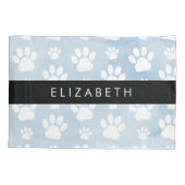 Hondenpoten, witte poten, blauwe Waterverven, Jouw Kussensloop (Achterkant)