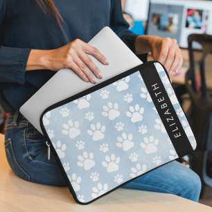 Hondenpoten, witte poten, blauwe Waterverven, Jouw Laptop Sleeve
