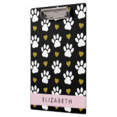 Hondenpoten, witte poten, gouden harten, Jouw naam Klembord (Links)