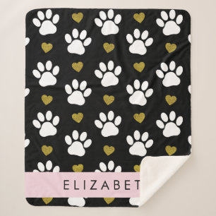 Hondenpoten, witte poten, gouden harten, Jouw naam Sherpa Deken