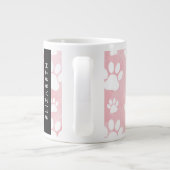 Hondenpoten, witte poten, roze Waterverven, Jouw n Extra Grote Beker (Achterkant)