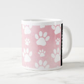 Hondenpoten, witte poten, roze Waterverven, Jouw n Extra Grote Beker (Voorkant rechts)