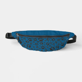 Hondenpoten zwart en wit Polka Dot op blauw Heuptasje