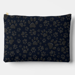 Hondenpoten zwart en wit Polka Dot op donkerblauw Etui