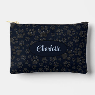 Hondenpoten zwart en wit Polka Dot op donkerblauw Etui