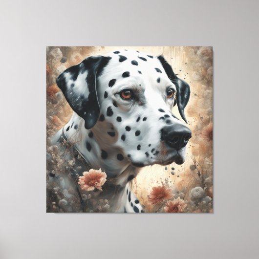 Hondenras Bloemenportretten 3 Canvas Afdruk (Voorkant)