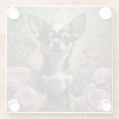 Hondenras Bloemenportretten 9 Glazen Onderzetter (Achterkant)