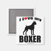 "HONDENRAS" - BOKSER - "IK HOU VAN MIJN BOKSER" MAGNEET (Voorkant / Achterkant)