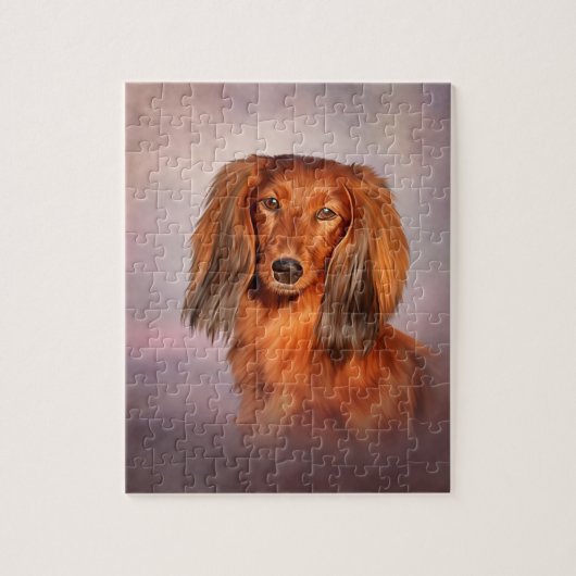 Hondenras-dachshund tekenen legpuzzel (Verticaal)