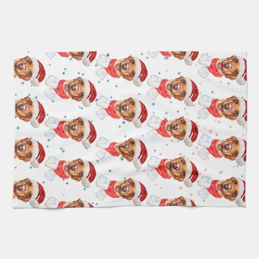 Hondenras kerstmis van Labrador Theedoek (Horizontaal)