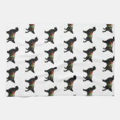 Hondenras met platte bekleding van bohemiene Flora Theedoek (Horizontaal)