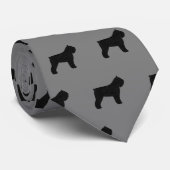 Hondenras Silhouettes Pattern Stropdas (Opgerold)