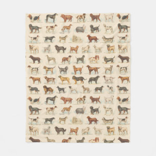  Hondenras Tekeningen gepatenteerd Fleece Deken