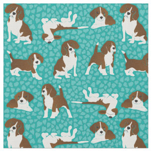 Hondenras van Beagle - turquoise Stof