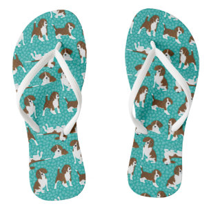 Hondenras van Beagle - turquoise Teenslippers