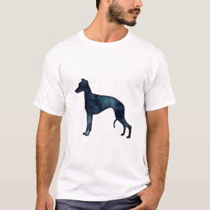 Hondenras Zwarte Waterverf Silhouette T-shirt