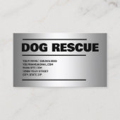 Hondenredding zilver visitekaartje (Voorkant)