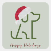 Hondenschema met Santa Hat Classic Square Sticker (Voorkant)