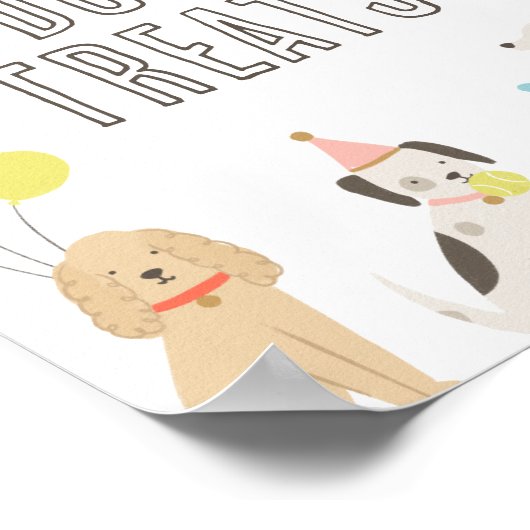 Hondensnacks Puppyfeest Verjaardag Tafelbord Poster (Hoek)