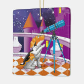 hondentelescoop keramisch ornament (Links)