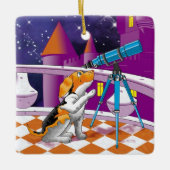 hondentelescoop keramisch ornament (Voorkant)