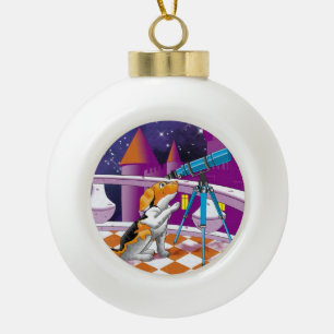 hondentelescoop keramische bal ornament