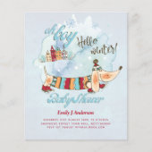 Hondenthema Baby shower Dachshund Winterkerst (Voorkant)