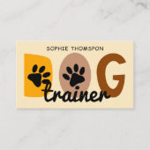 Hondentrainer cartoon poten visitekaartje (Voorkant)