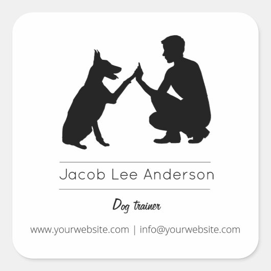 Hondentrainer / Hondentraining Vierkante Sticker (Voorkant)