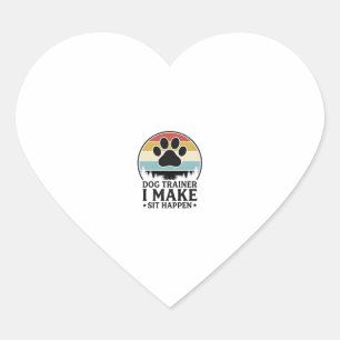 Hondentrainer I Laat Zitten Gebeurt Vintage Poot S Hart Sticker