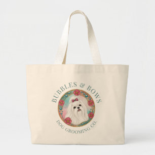 Hondentrimeertas voor Maltezer honden Grote Tote Bag