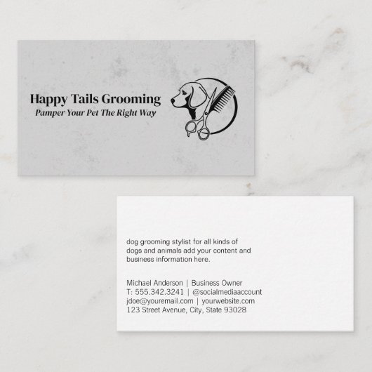 hondentrimmer | Haren knipgereedschap Visitekaartje (Voorkant / Achterkant)