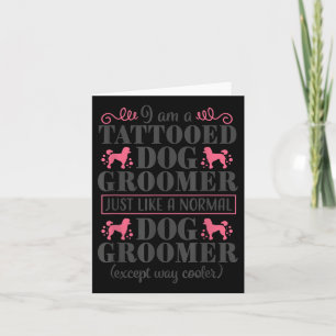 Hondentrimmer Schattige Funny Pet Grooming Tattoo Kaart