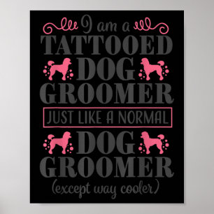 Hondentrimmer Schattige Funny Pet Grooming Tattoo Poster