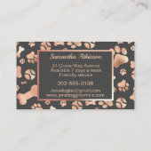 Hondentrimmer Walker Roos Gold Paw Print Visitekaartje (Achterkant)