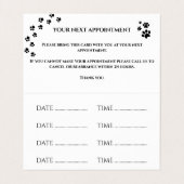 Hondentrimsalon Afspraak Visitekaartje (Binnenkant ongevouwen)