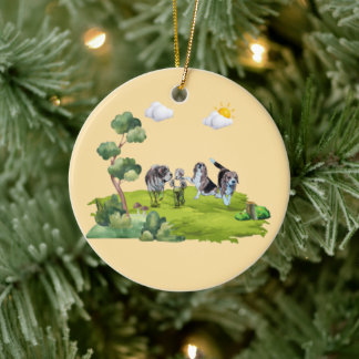 Hondenuitje - Kind en Jachthonden Buitenavontuur Keramisch Ornament
