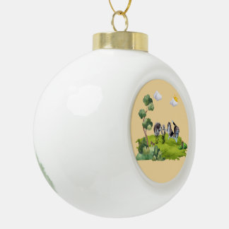 Hondenuitje - Kind en Jachthonden Buitenavontuur Keramische Bal Ornament