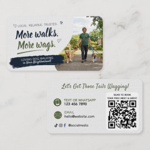 Hondenuitlaatservice en Pet Sitting met QR-code vi Visitekaartje