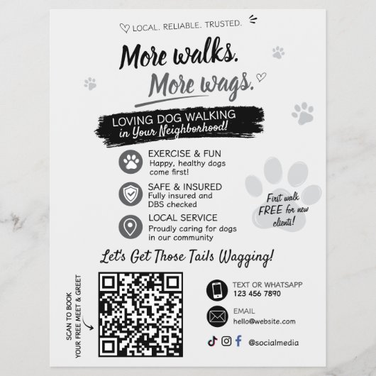 Hondenuitlaatservice Flyers QR-code (Voorkant)